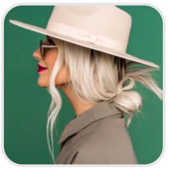 Dressed in LALA Accessories - Dressed In LALA “Tessa” Ranch Hat Wool Beige/Oatmeal OS